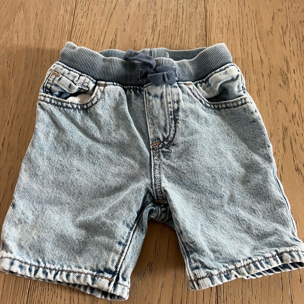 Toddler Light Blue Denim Shorts with Elastic Waist
